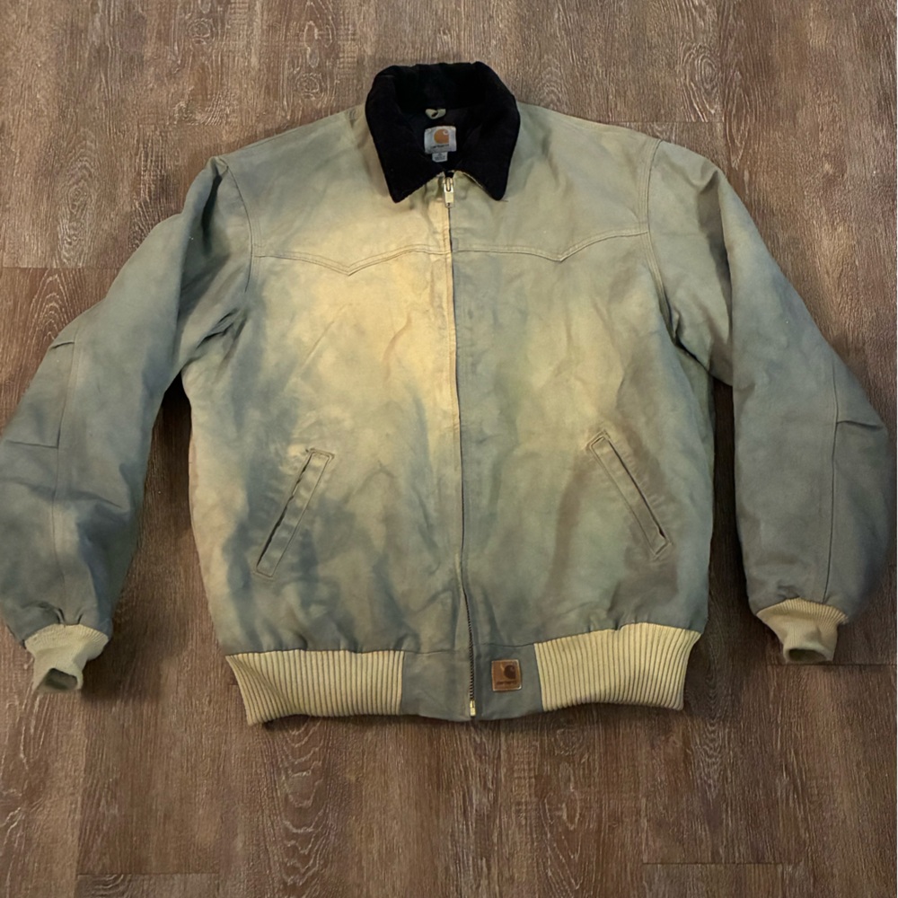 Carhartt XL Tall Duck Canvas Work Jacket Distressed Faded Workwear